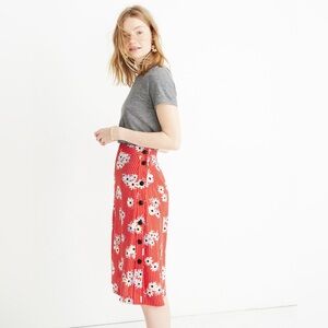 Madewell Side Button Floral Skirt